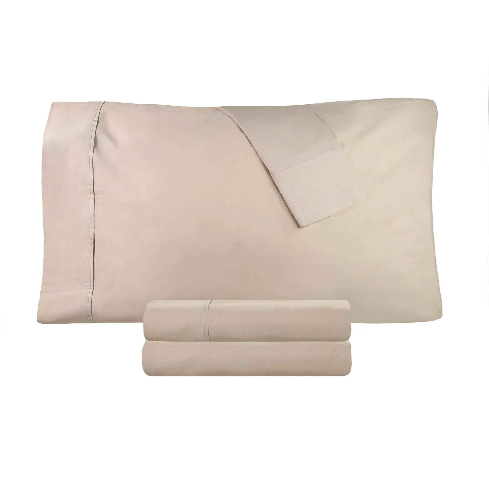 100% Cotton Percale 300 Thread Count Solid Deep Pocket Sheet Set