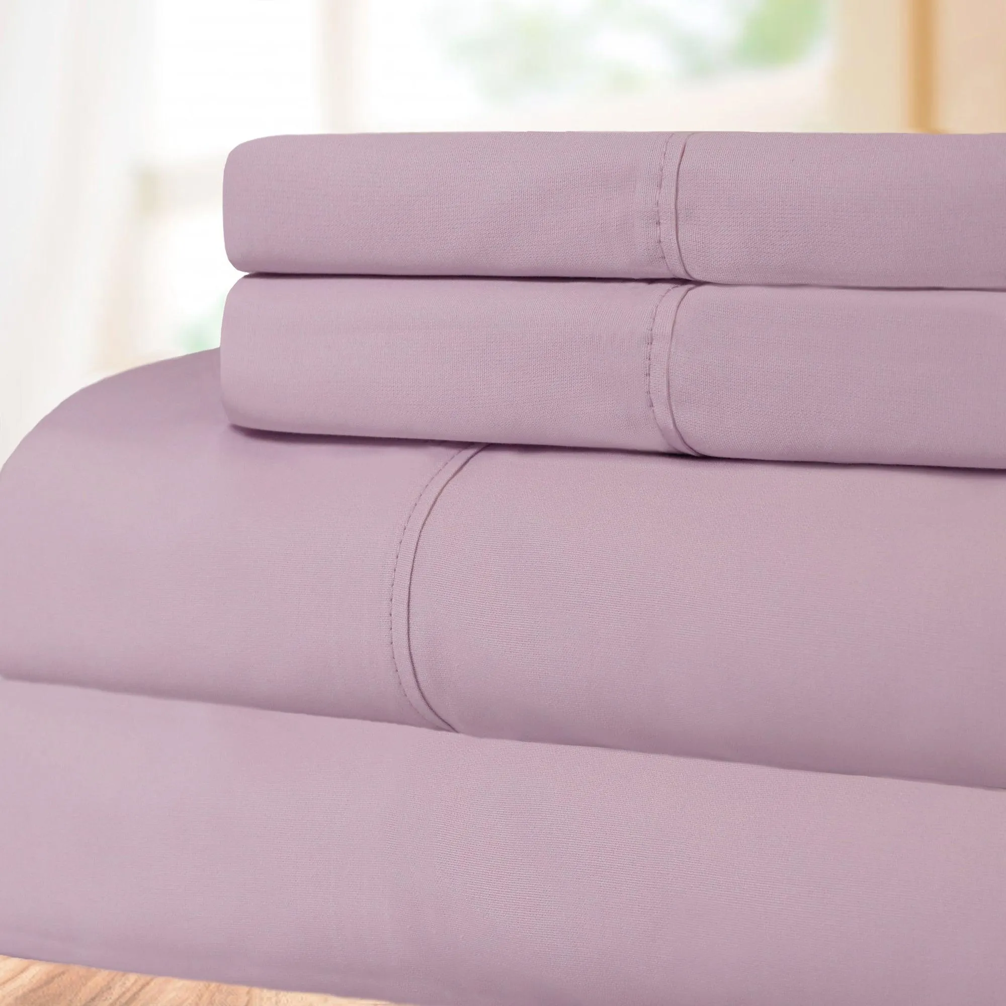 100% Cotton Percale 300 Thread Count Solid Deep Pocket Sheet Set