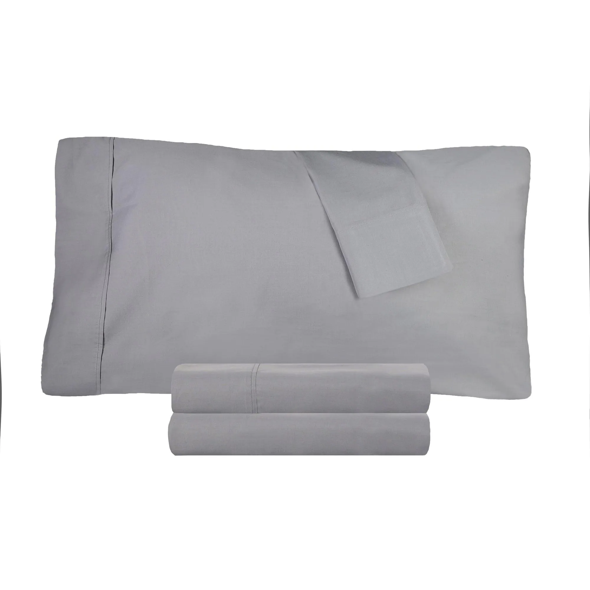 100% Cotton Percale 300 Thread Count Solid Deep Pocket Sheet Set