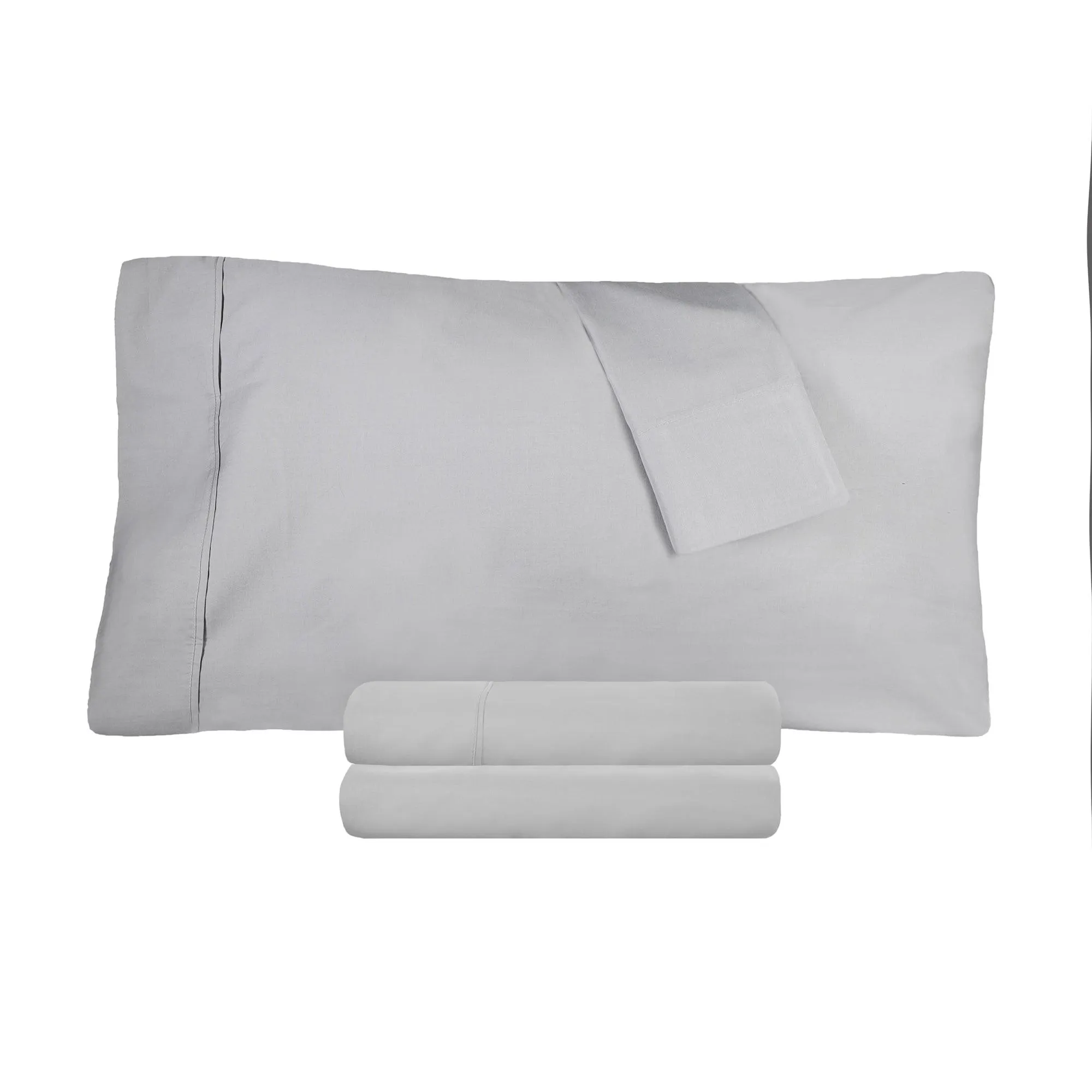 100% Cotton Percale 300 Thread Count Solid Deep Pocket Sheet Set