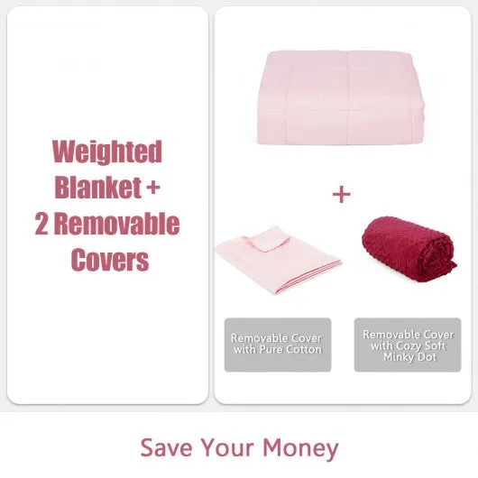 10lbs 3 pcs Heavy Weighted Duvet Blanket-Pink