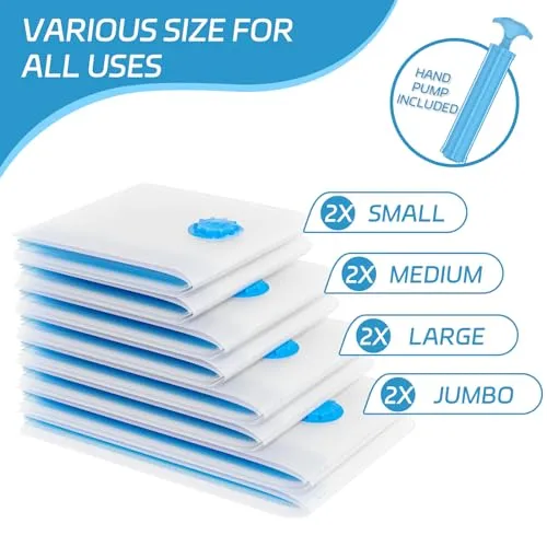 14Pack Vacuum Storage Bags with Electric Pump, Vacuum Seal Bags for Clothing (3J/3L/4M/4S), Compression Storage Bags, Space Saver for Comforters, Duvet, Blankets, Coverlet, Quilt, Mattress, Travel