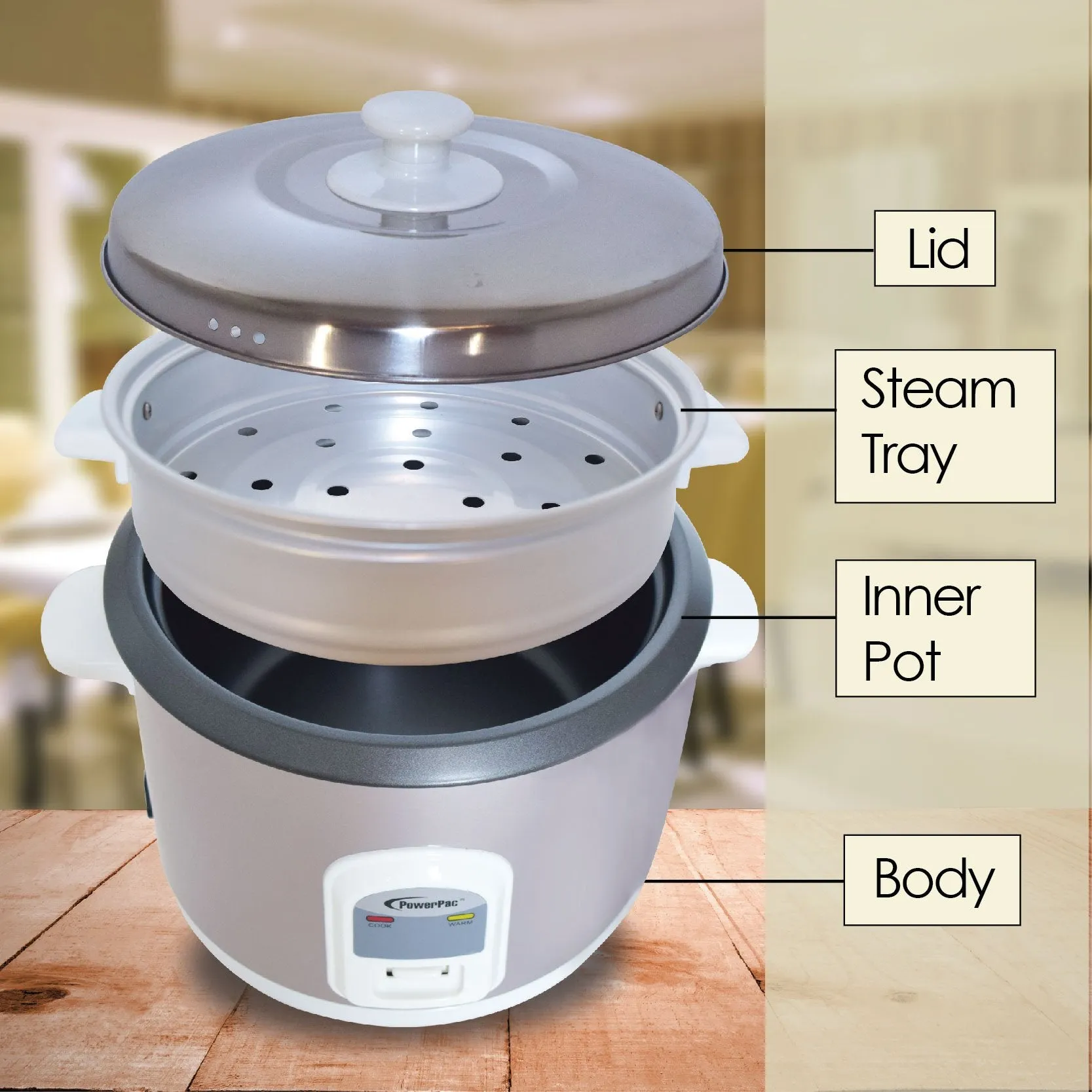 1.5L Rice Cooker with Steamer (PPRC66)