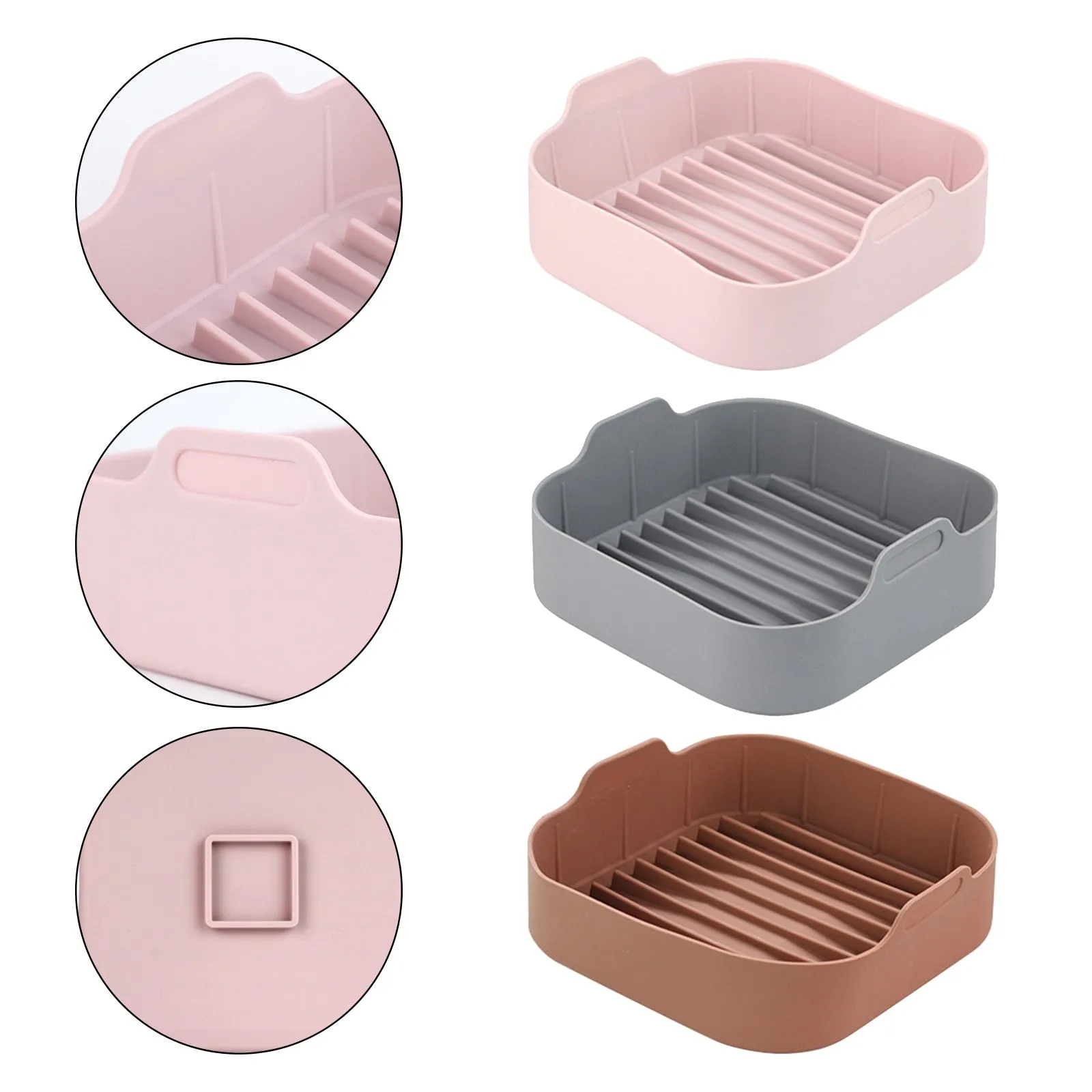 20.5CM Square Reusable Silicone Baking Pot Basket