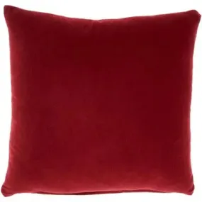 20"x20" Life Styles Solid Velvet Indoor Square Throw Pillow Red - Mina Victory