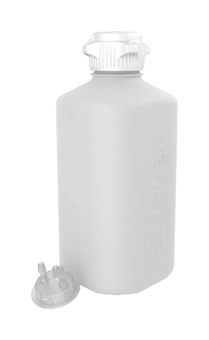 2L Polypropylene (PP) Heavy Duty Vacuum Bottle -1/4" Hose Barb Adapter and Vent Port