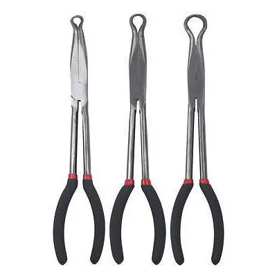 3 Piece Long Reach Clamp Plier Fuel Vacuum Water Hose Line Removal Remover Tool Set