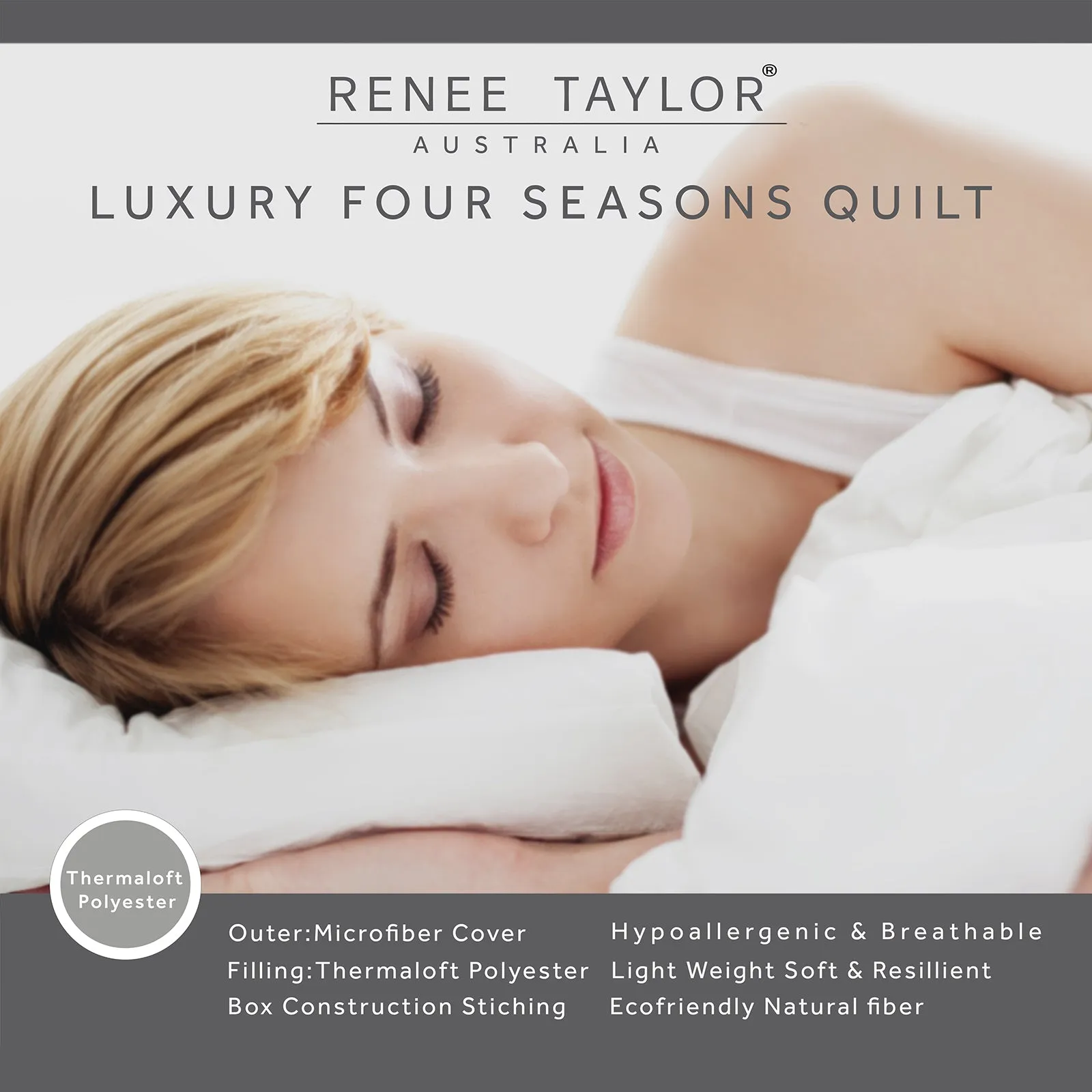 400 GSM Luxury All Season Thermaloft Microfiber Quilt by Renee Taylor Double