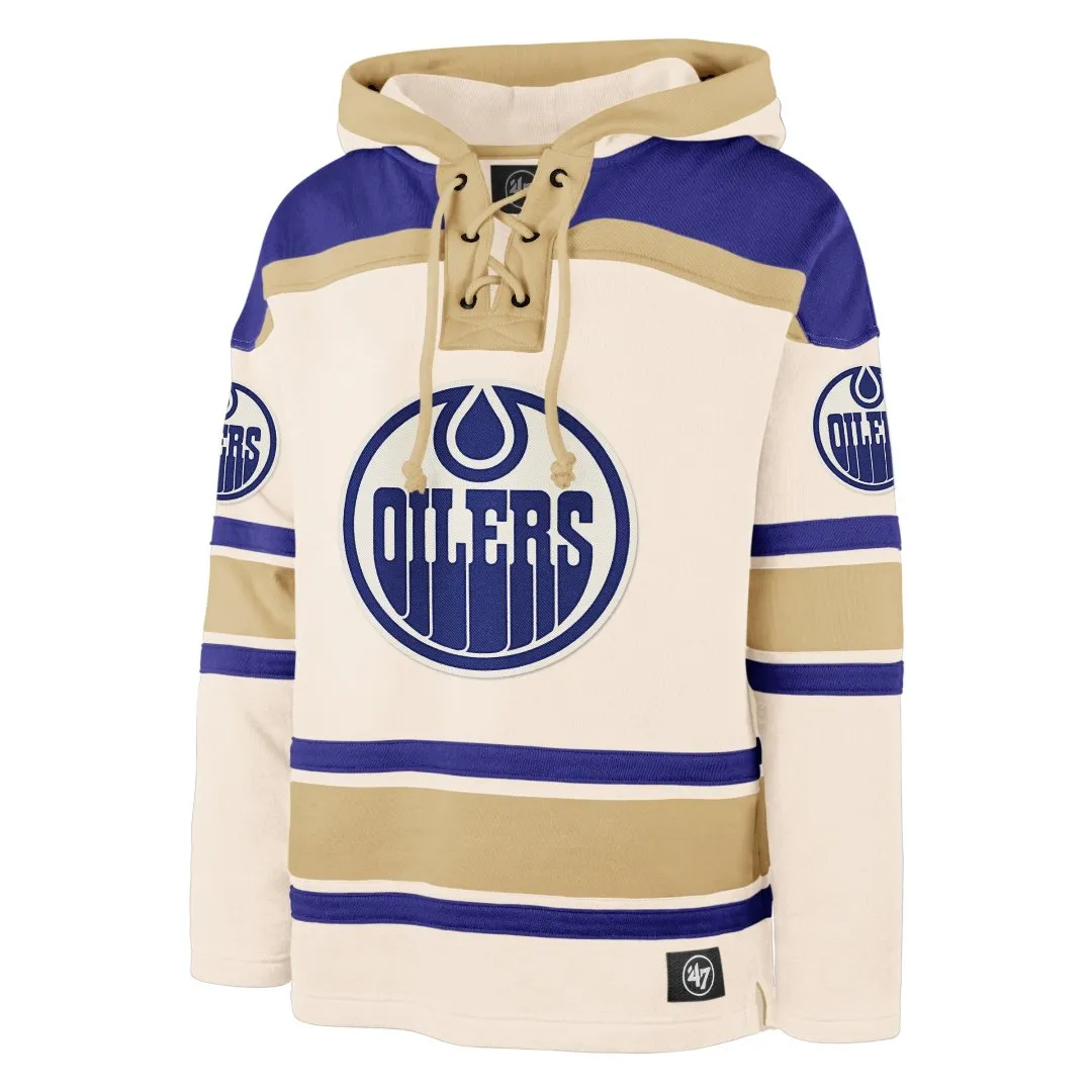 '47 Brand Men's NHL Edmonton Oilers Tri Nilley Lacer Hoodie