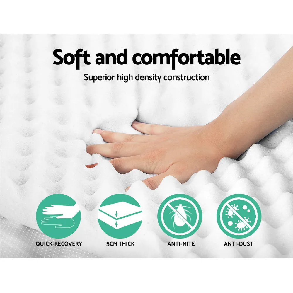 5cm Egg Crate Foam Mattress Topper, Single - Giselle Bedding