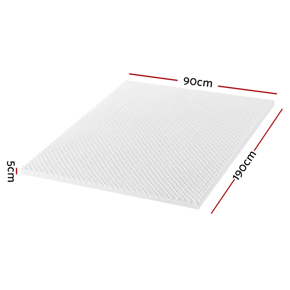 5cm Egg Crate Foam Mattress Topper, Single - Giselle Bedding