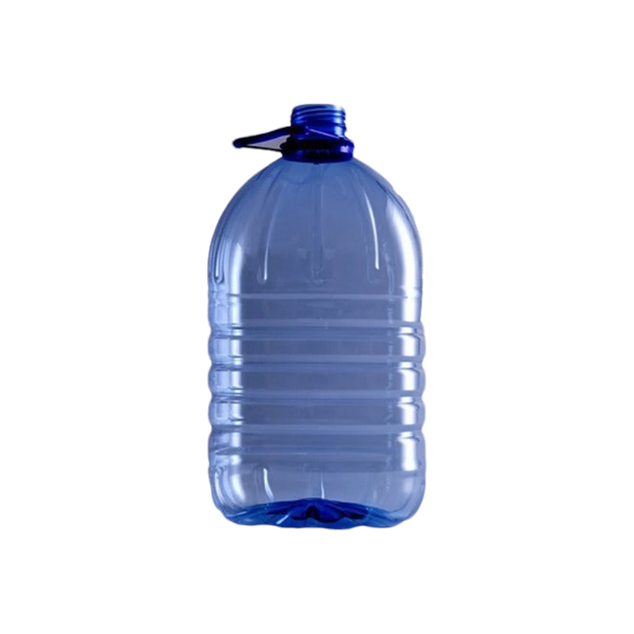 5L PET Plastic Water Bottle Blue with Lid and Carry Tag