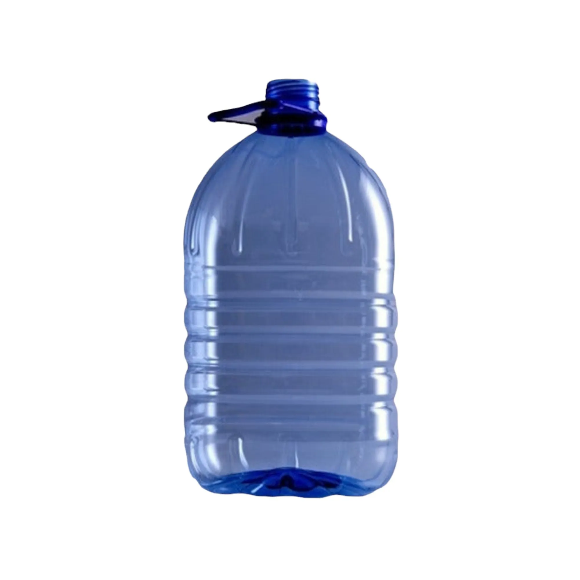 5L PET Plastic Water Bottle Blue with Lid and Carry Tag