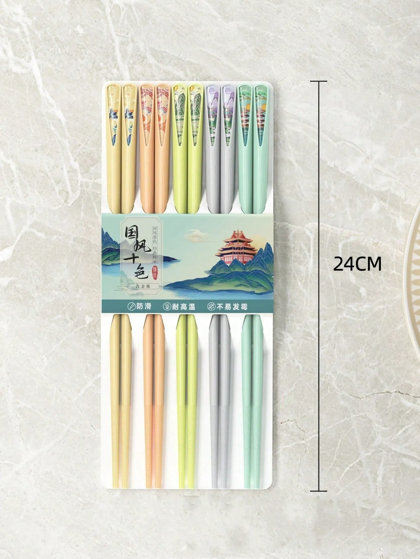 5pairs Chinese-Style Household Chopsticks, Elegant And Traditional, One Person One Chopstick, High-End Lacquer-Free Chopsticks, Easy To Clean Without Mold.