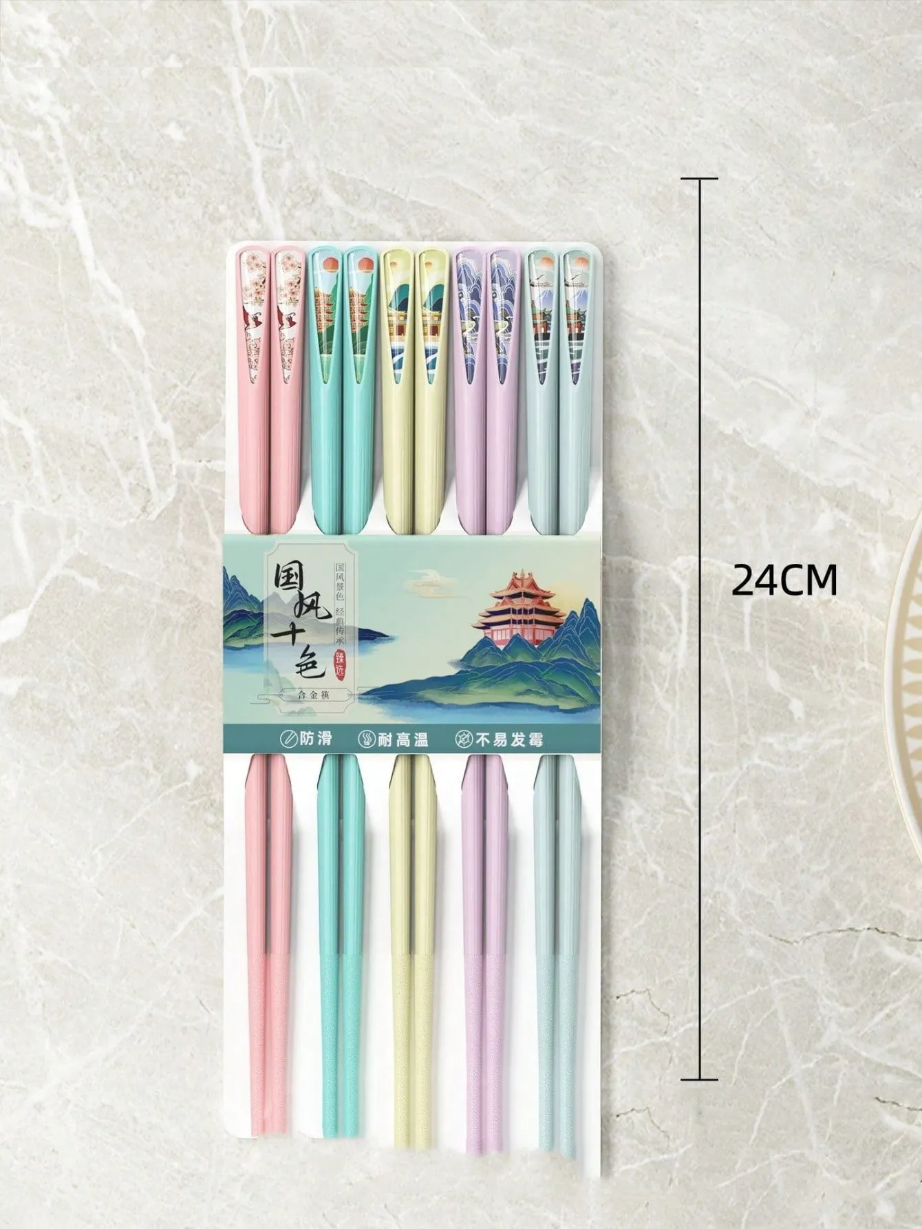 5pairs Chinese-Style Household Chopsticks, Elegant And Traditional, One Person One Chopstick, High-End Lacquer-Free Chopsticks, Easy To Clean Without Mold.