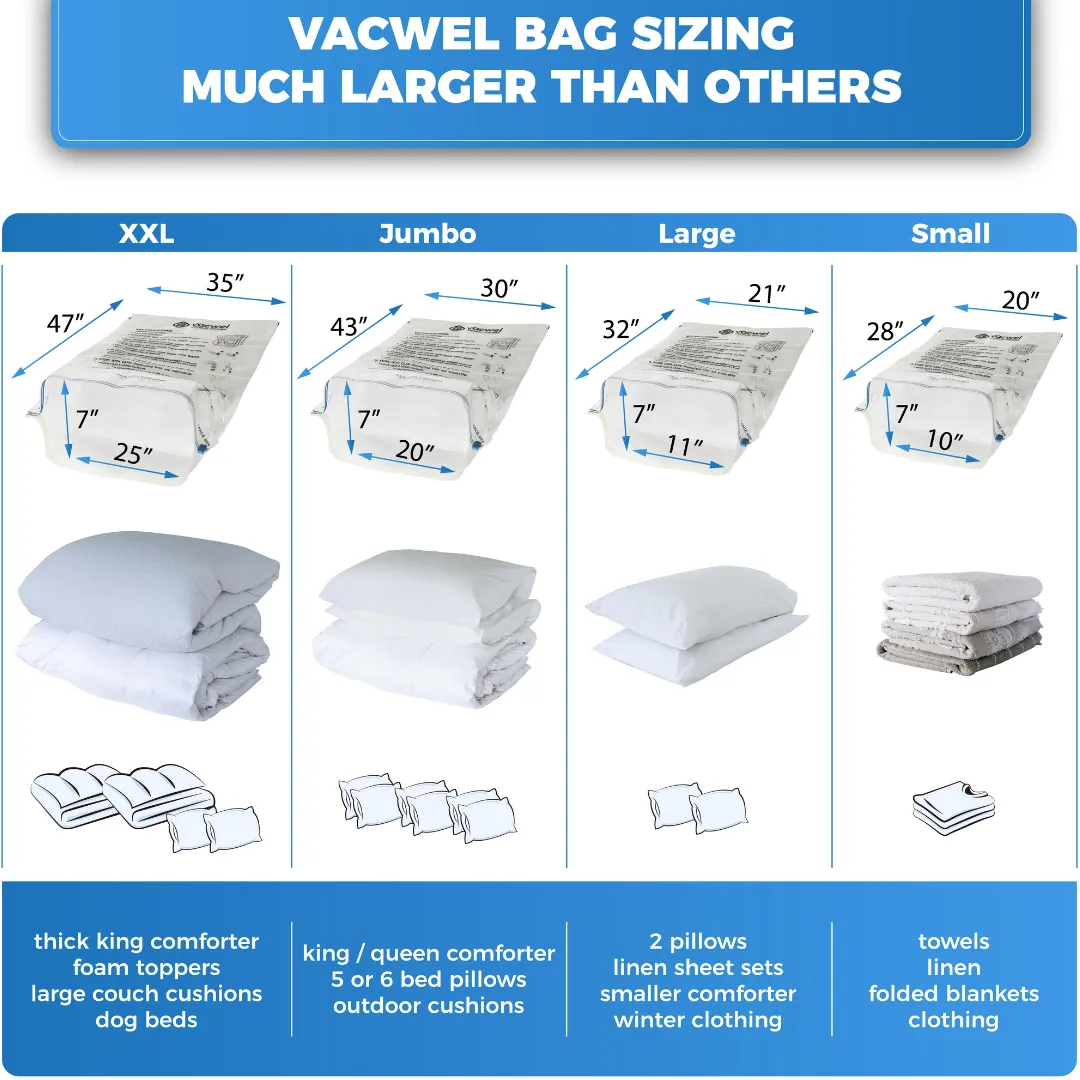 6 Jumbo Vacuum Storage Bags (43 x 30 inch)