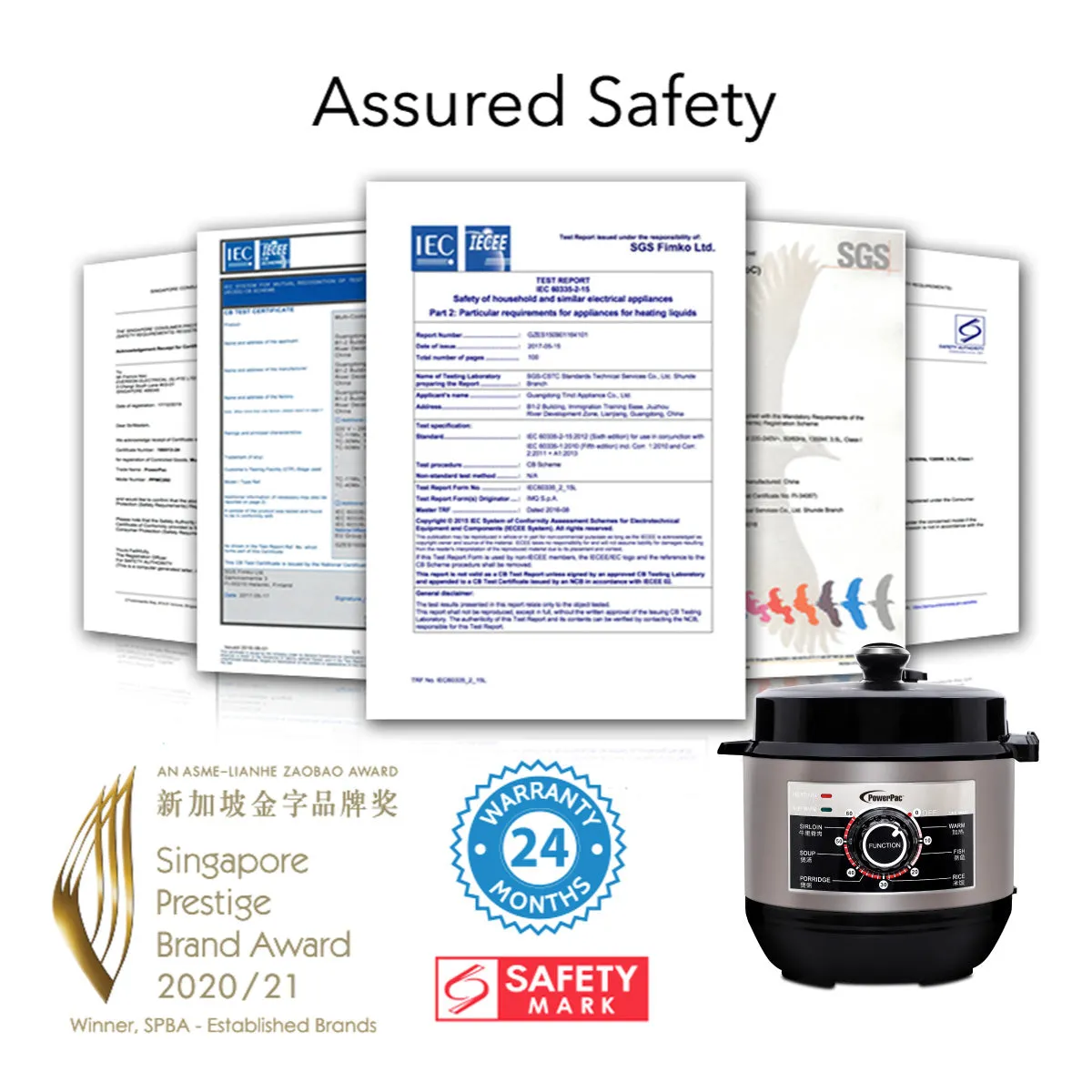 6.0L Electric Pressure Cooker, 7 Safety Features & Multi Preset Functions (PPC622)