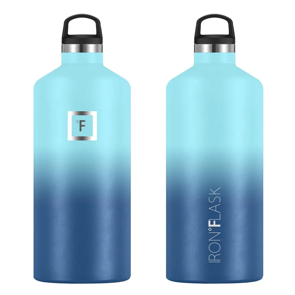 64oz Insulated Stainless Steel Water Bottle with 3 Lids - Iron Flask