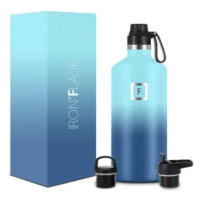 64oz Insulated Stainless Steel Water Bottle with 3 Lids - Iron Flask