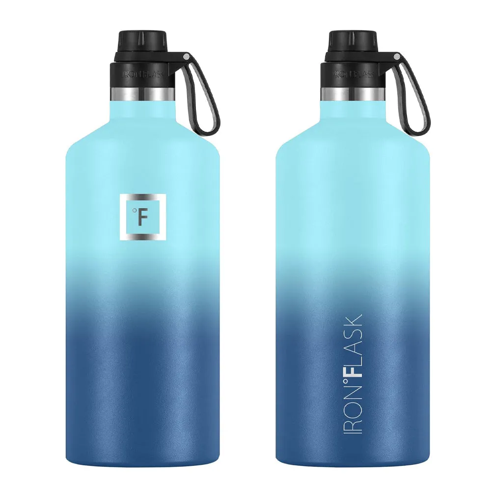 64oz Insulated Stainless Steel Water Bottle with 3 Lids - Iron Flask