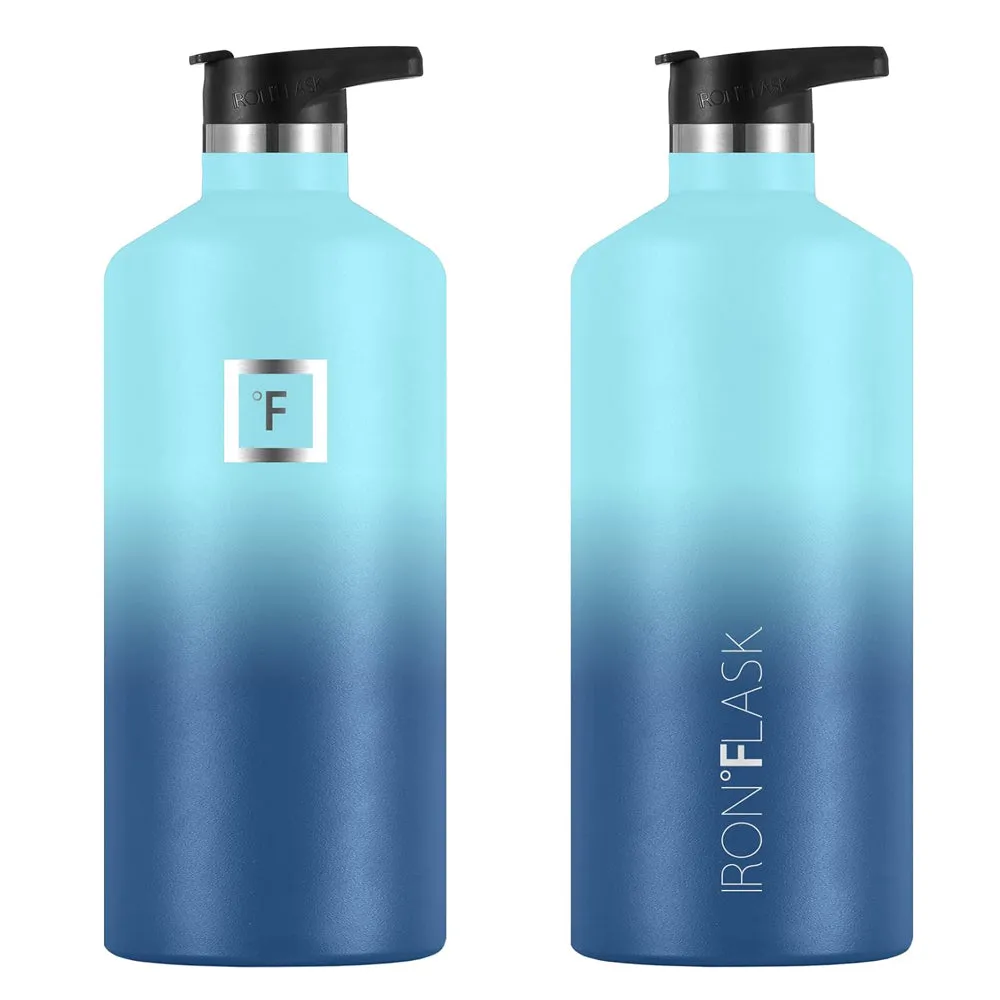 64oz Insulated Stainless Steel Water Bottle with 3 Lids - Iron Flask