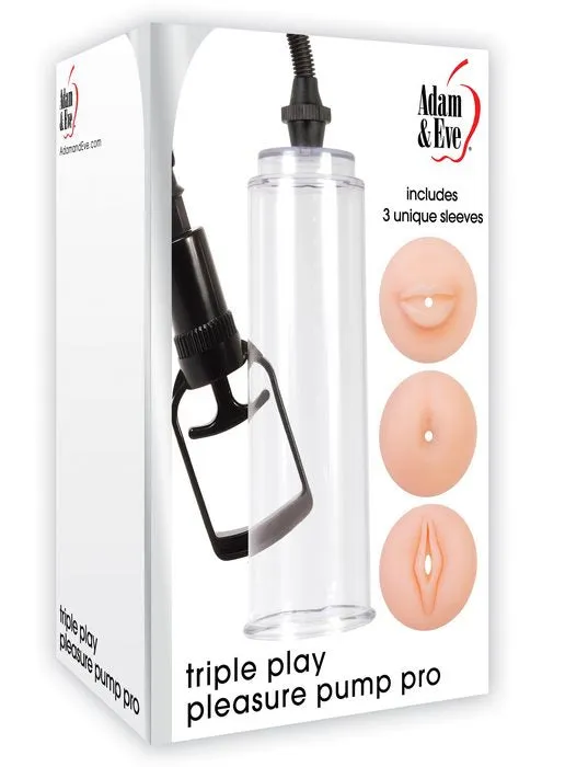 Adam & Eve Triple Pleasure Play Pump Pro