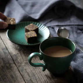 ANJI - Ceramic Gourd Coffee Cup & Saucer Set | Gourd Mug Set