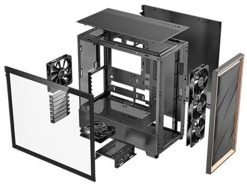 ANTEC FLUX Black 黑色 Tempered Glass Mid-Tower E-ATX Case 支援背插式主機板