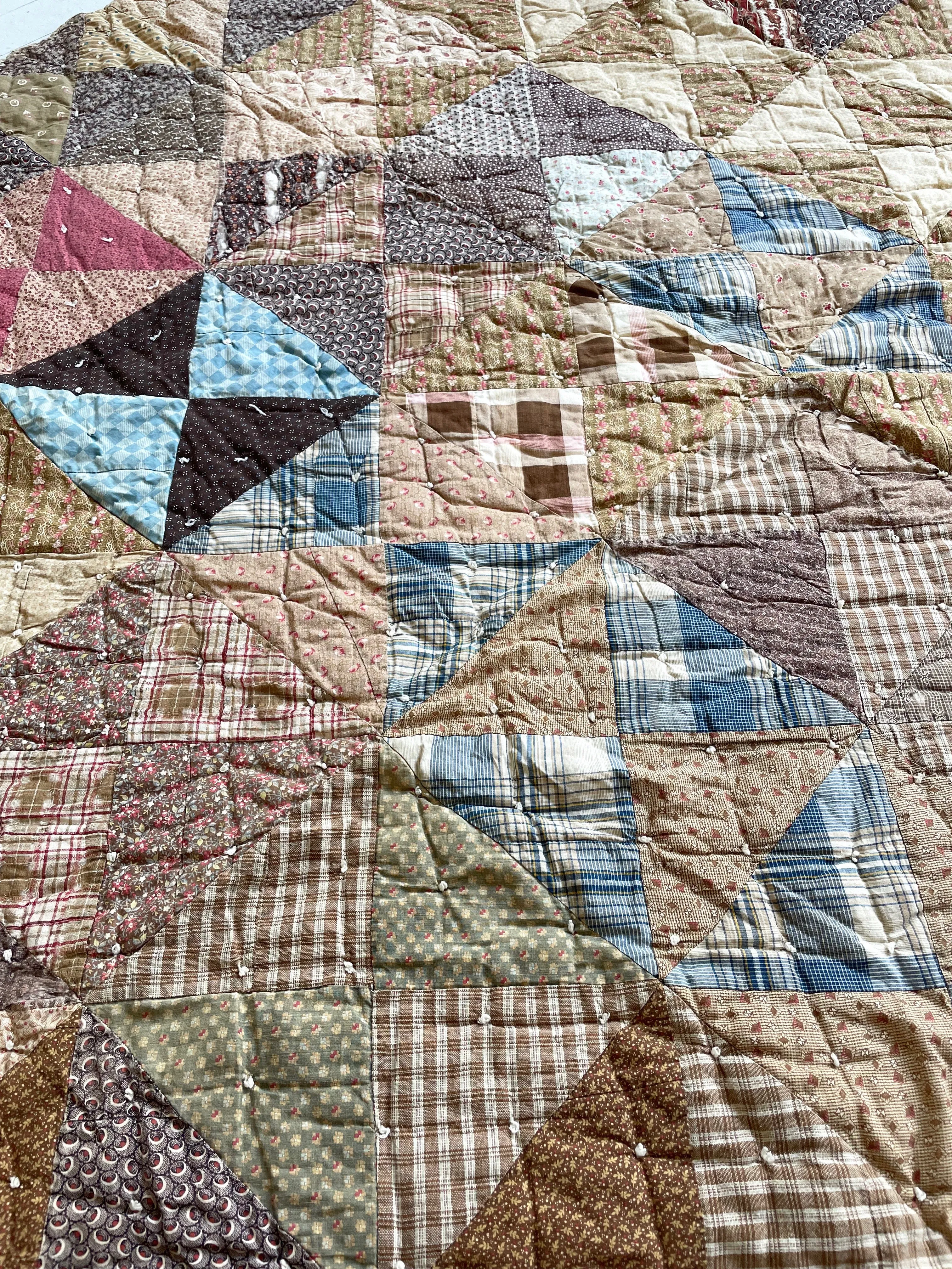 Antique c.1870s Hourglass Quilt