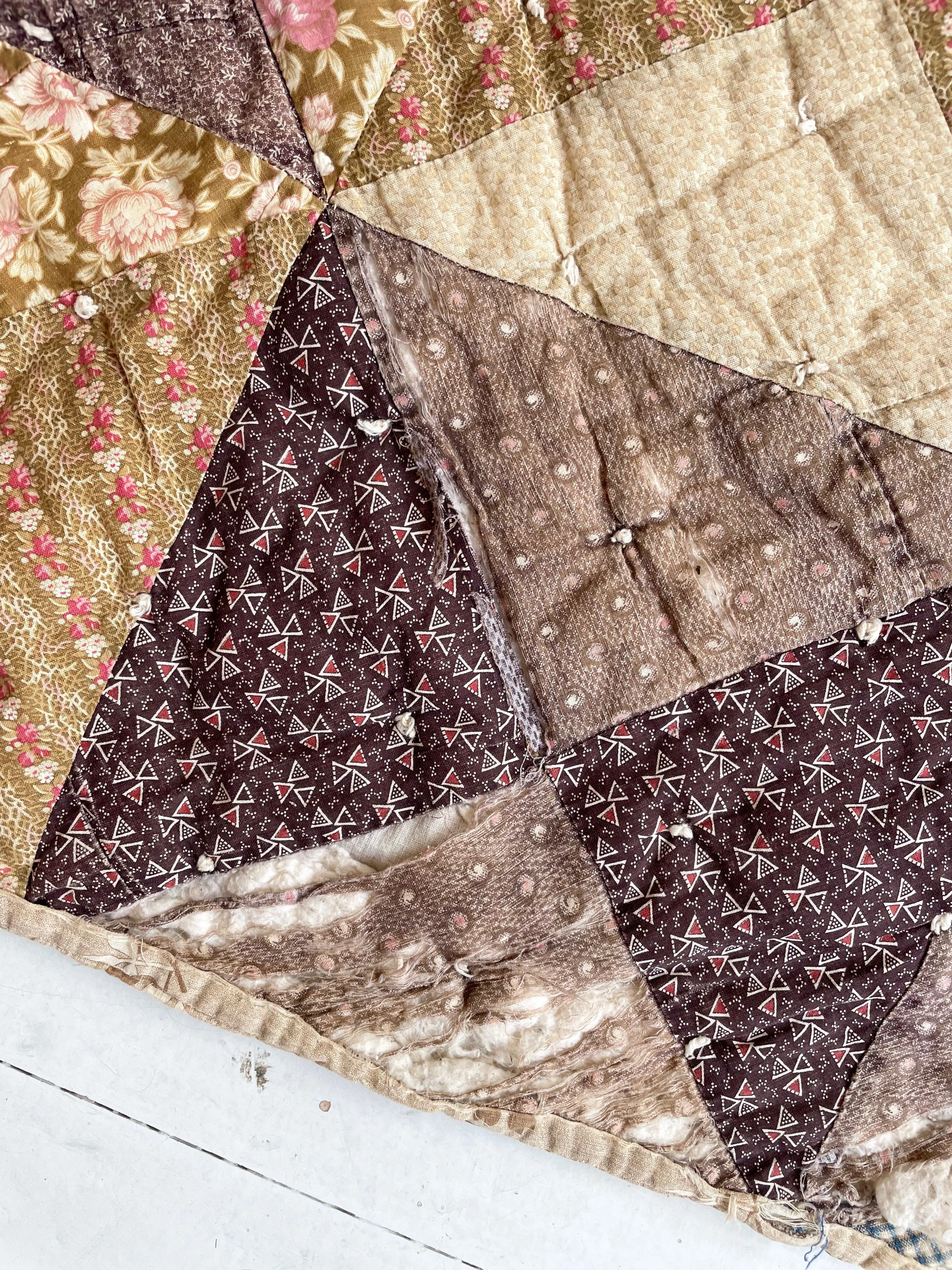 Antique c.1870s Hourglass Quilt