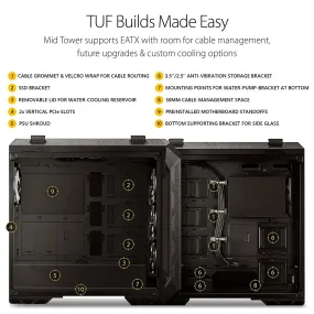 ASUS TUF GAMING GT501 MID-TOWER E-ATX CABINET BLACK