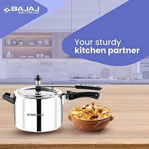 Bajaj New Shakti ILPC 5L Aluminium Inner Lid Pressure Cooker (Grey/Silver)