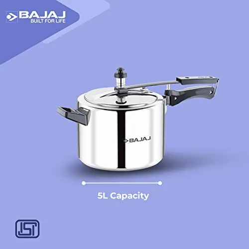 Bajaj New Shakti ILPC 5L Aluminium Inner Lid Pressure Cooker (Grey/Silver)