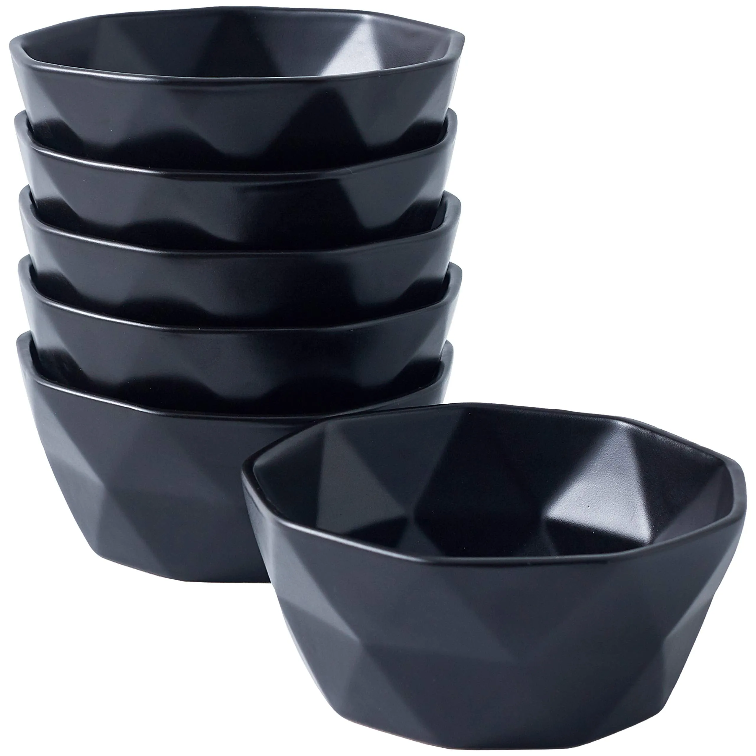 Bake And Serve 6-Pack Geometric Matte 13 Oz Oven Safe Ceramic Cereal Dessert Bowls