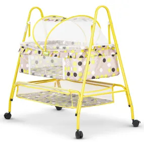 BAYBEE Clora Baby Swing Cradle for Baby | Palna Jhula for New Born Babies with Mosquito Net & Storage Basket | Baby Bedding Set