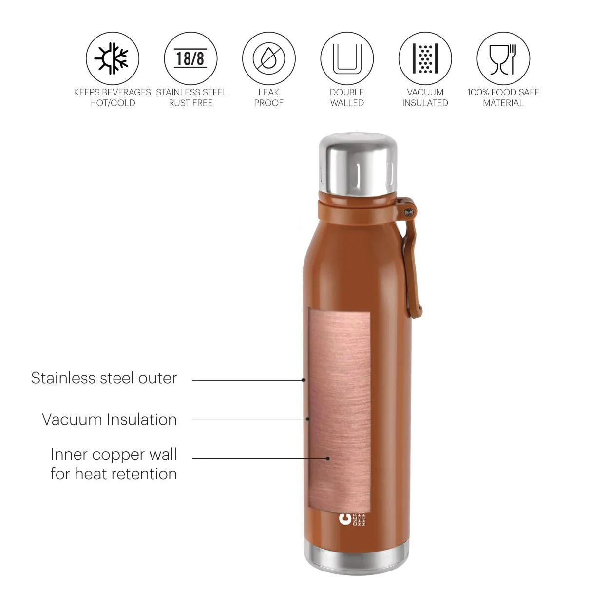 Bentley Flask, Vacusteel Water Bottle, 800ml