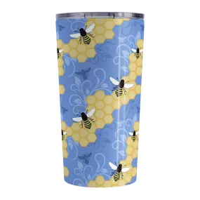 Blue Honeycomb Bee Tumbler Cup