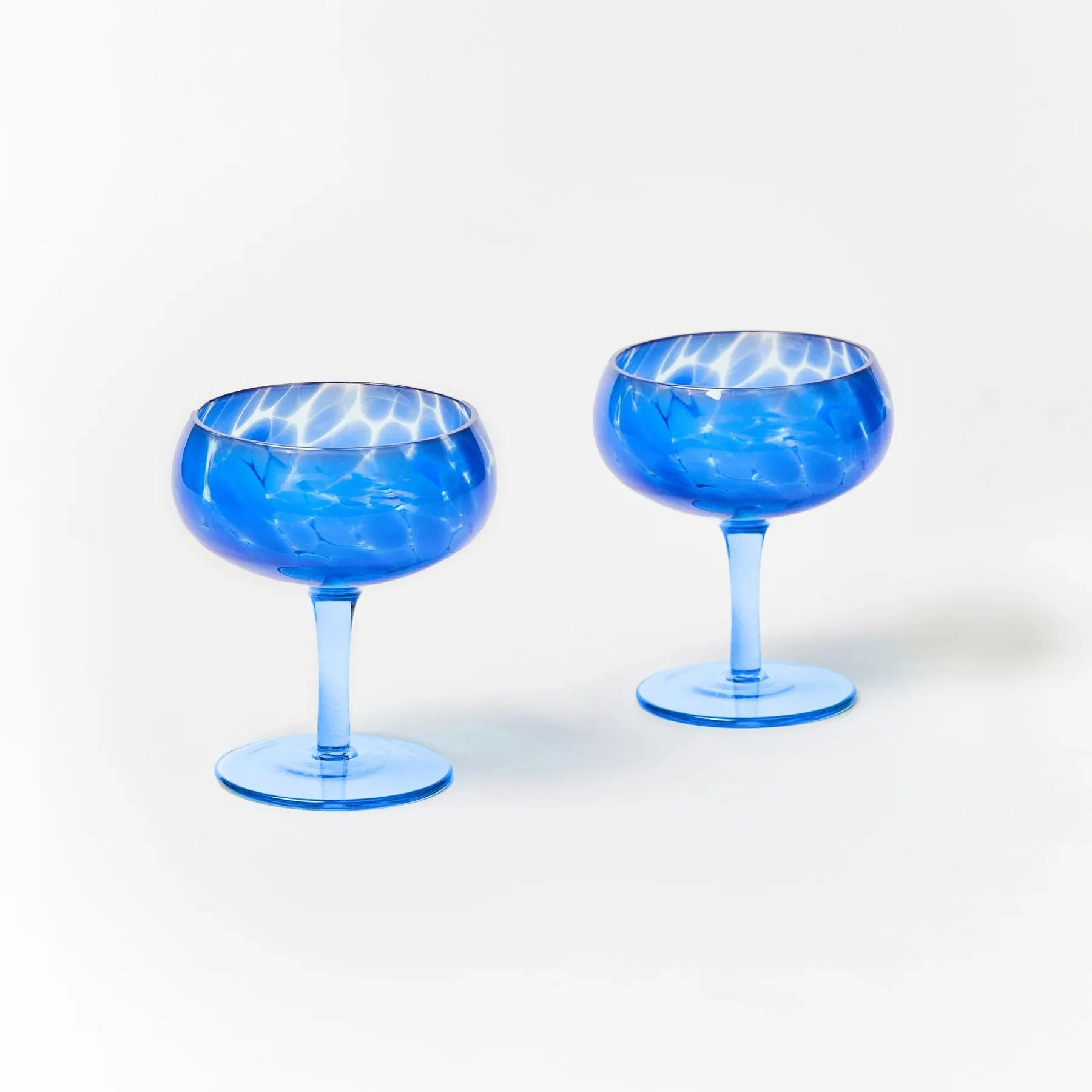 Bonnie & Neil Glass Coupe Dots Set 2 - Blue