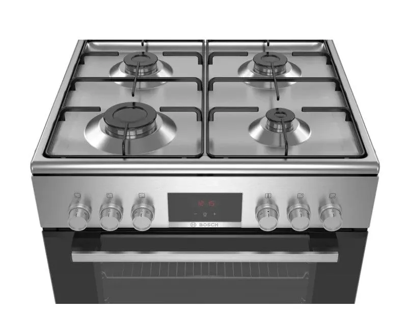 Bosch Serie 4 Hxn390d50l Cooker Freestanding Cooker Gas Black, Stainless Steel A