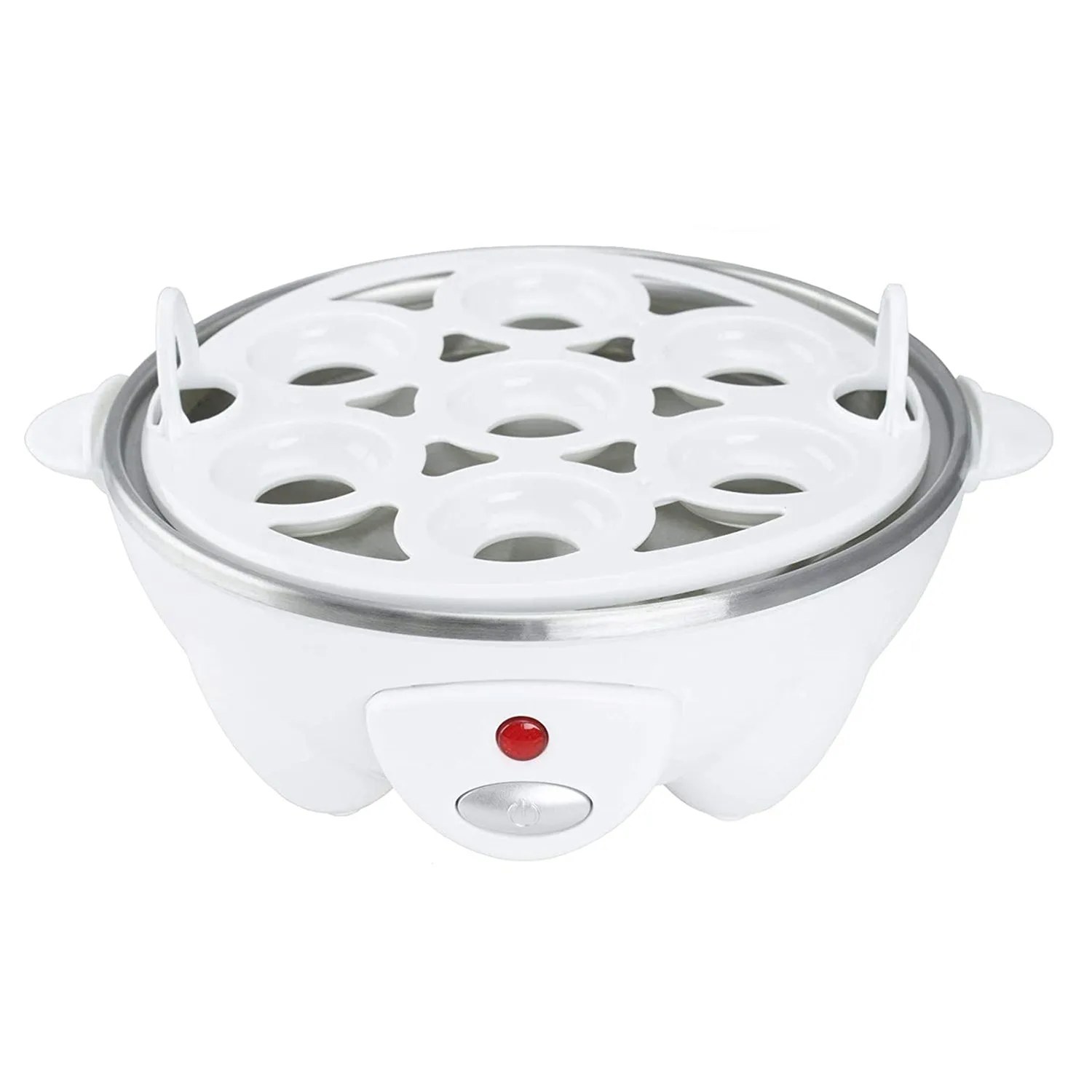 Brentwood Electric Boiled Egg Cooker for 7 Eggs with Omelet Tray, White (Used)