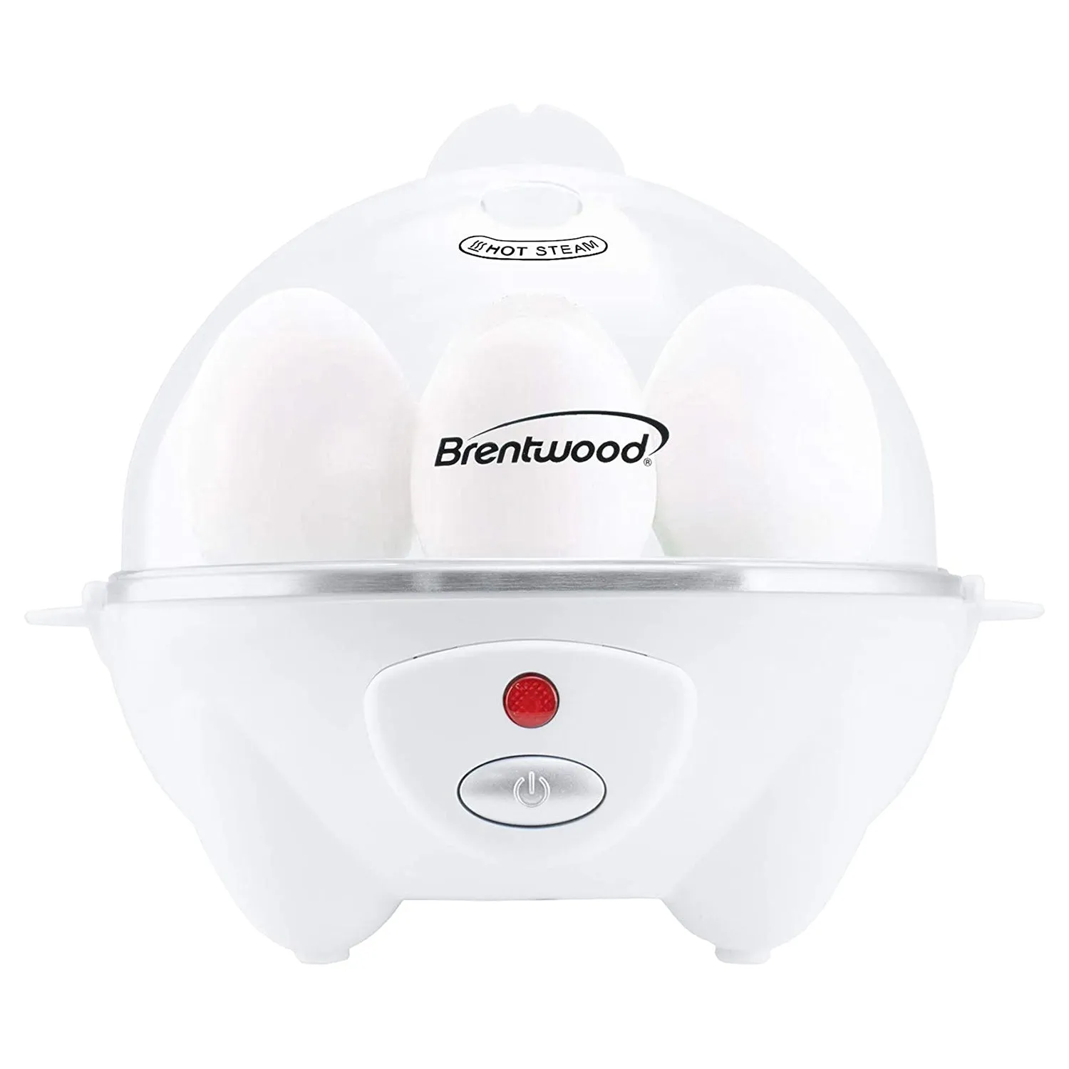 Brentwood Electric Boiled Egg Cooker for 7 Eggs with Omelet Tray, White (Used)