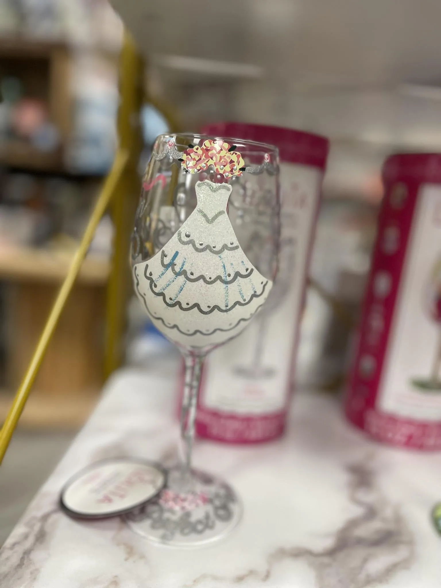 Bride wine glass