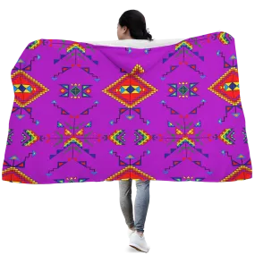 Buffalo Jump Purple Hooded Blanket