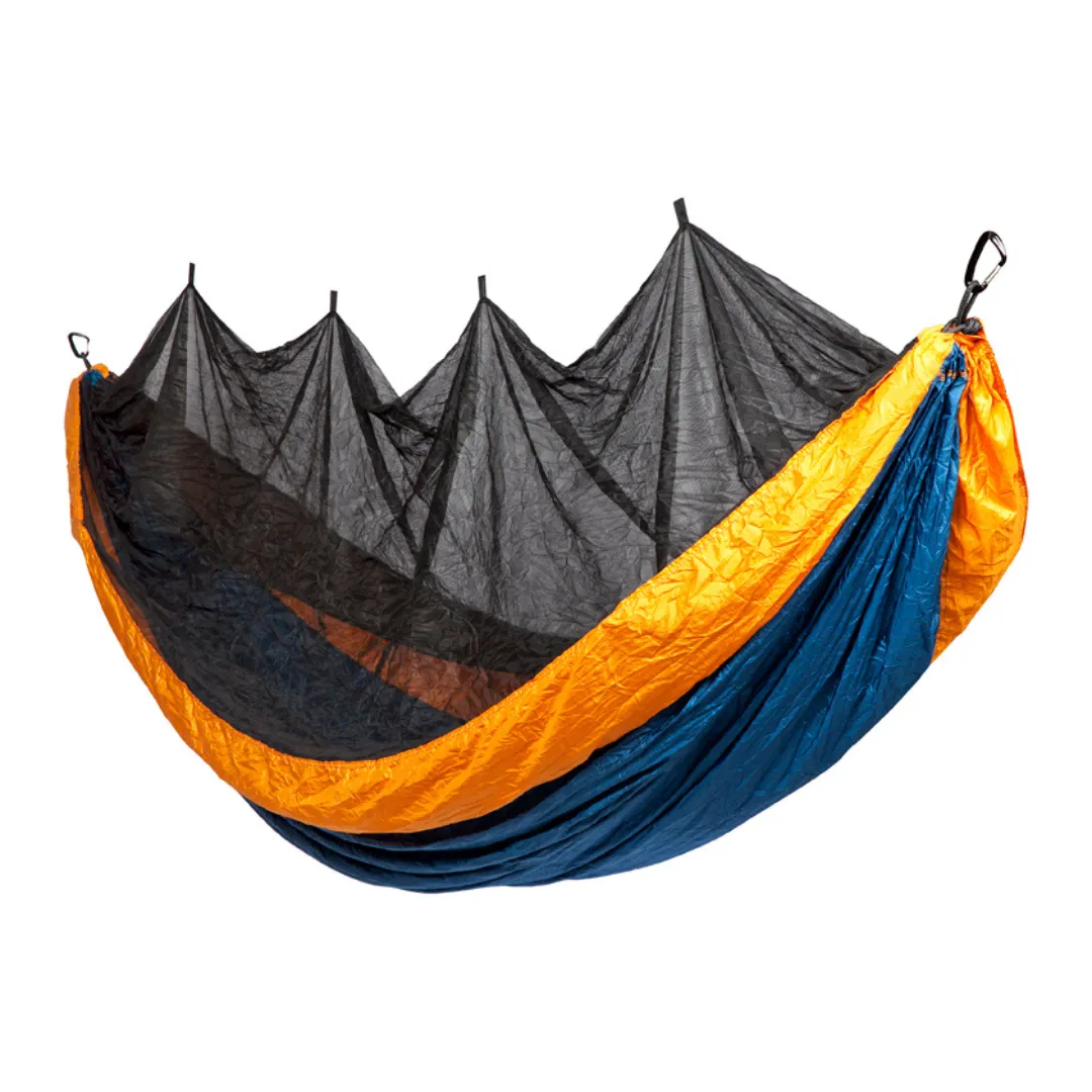 Bug Net Hammock - Majoilica Blue Body & Dark Cheddar Border