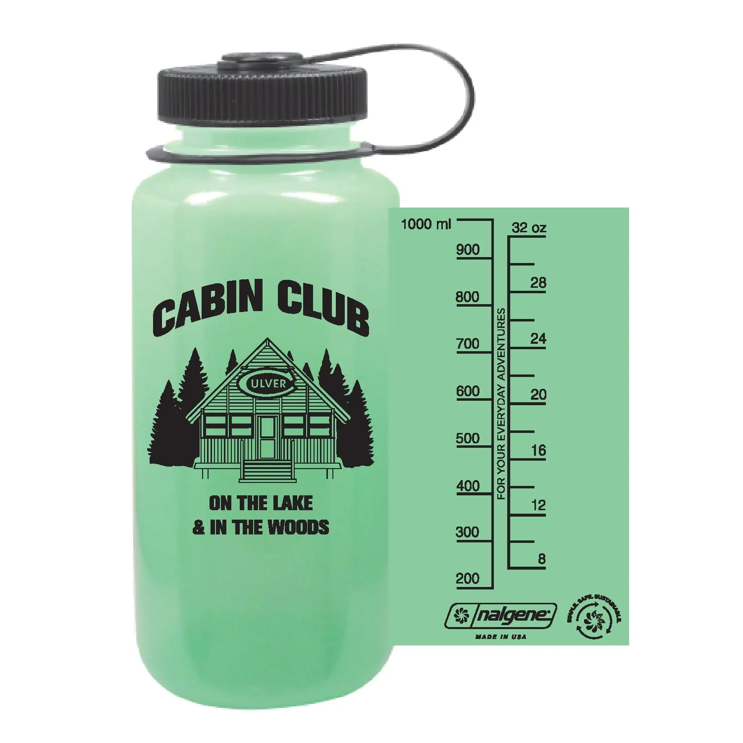 Cabin Club Nalgene Sustain Wide Mouth  Bottle - 32oz - Glow Green