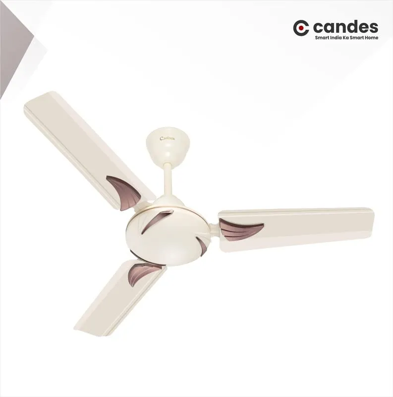 Candes Arena 900Mm Ceiling Fan High Speed Anti-Dust Decorative 3 Stars Rated Ceiling Fan 2 Yrs Warranty (Ivory, 900Mm)