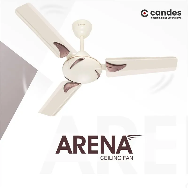 Candes Arena 900Mm Ceiling Fan High Speed Anti-Dust Decorative 3 Stars Rated Ceiling Fan 2 Yrs Warranty (Ivory, 900Mm)