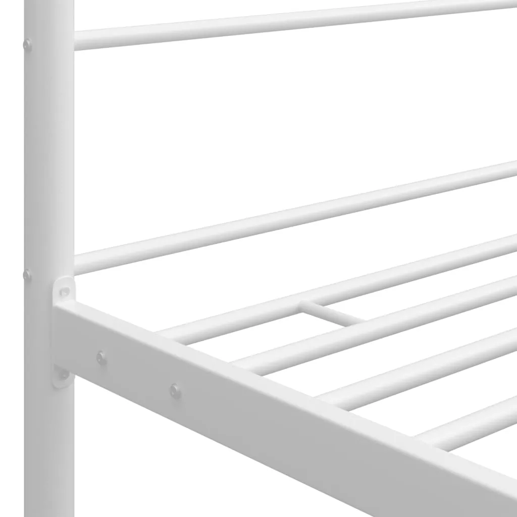 Canopy Bed Frame White Metal 90x200 cm