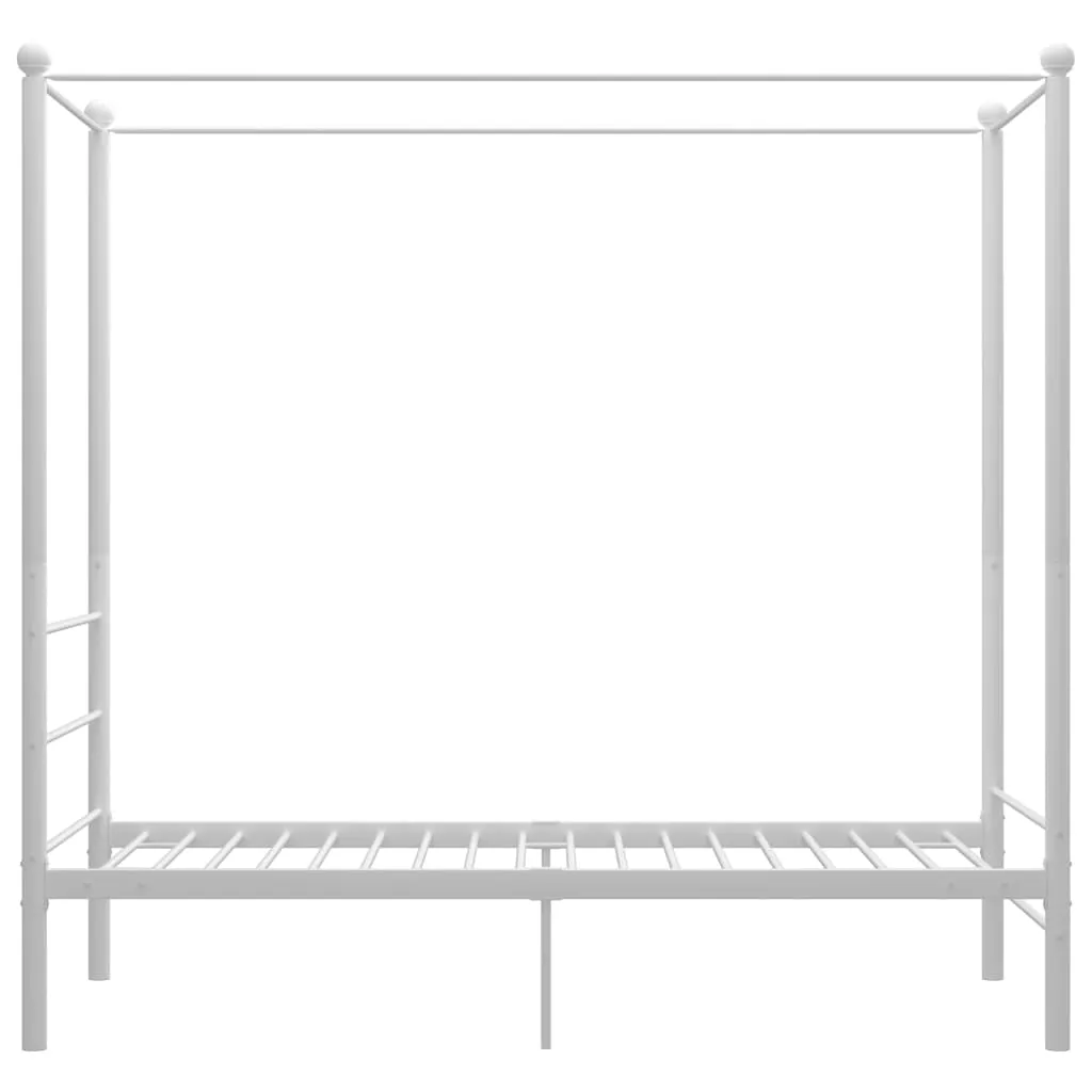 Canopy Bed Frame White Metal 90x200 cm