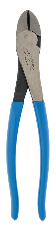 CHANNELLOCK 449 Diagonal Cutting Plier, 9.54 in OAL, Blue Handle, Pistol-Grip Handle, 1.12 in W Jaw, 1.02 in L Jaw :EA: QUANTITY: 1